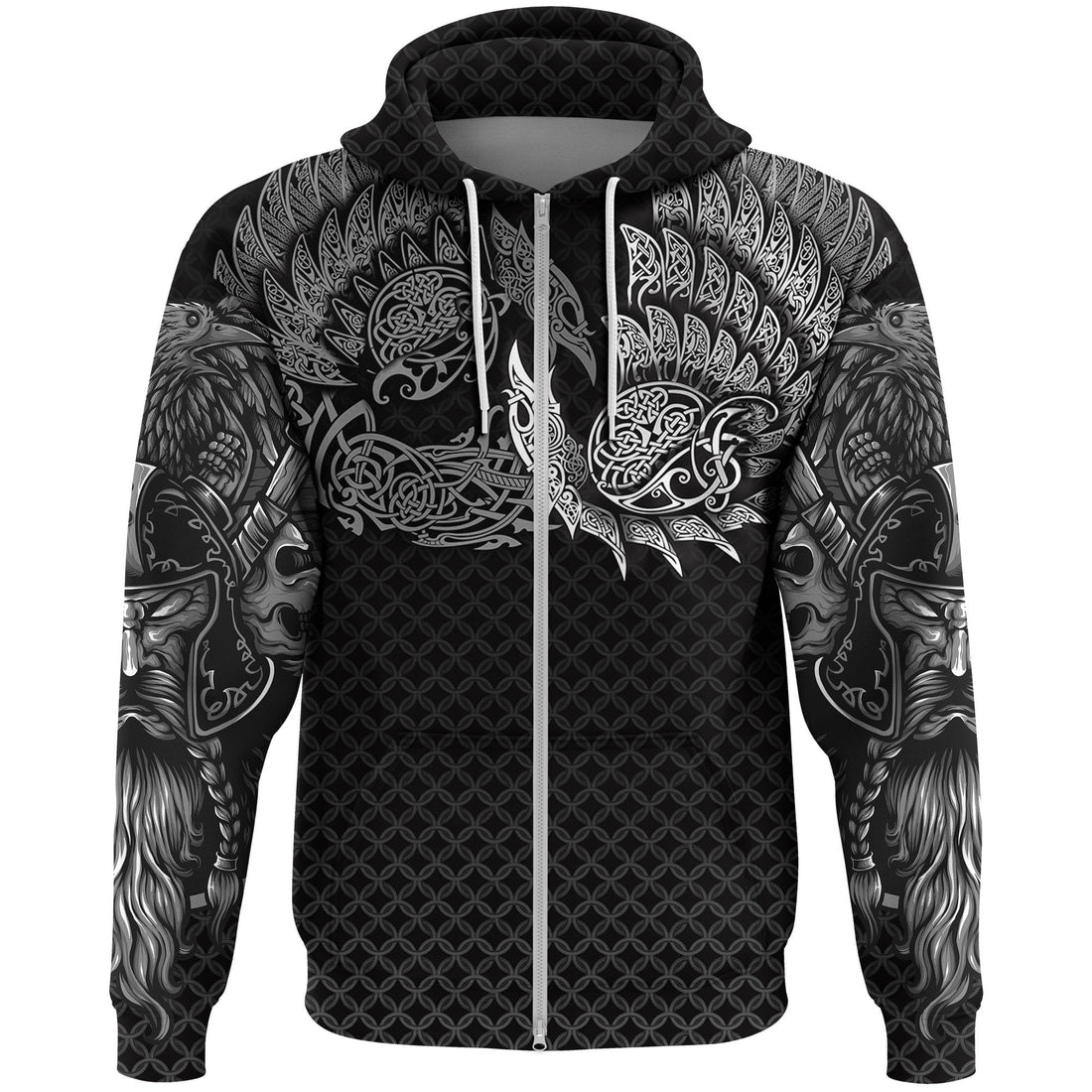 Viking Zip Hoodie Ravens Of Midgard RLT12