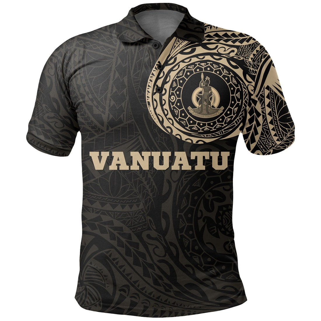 Vanuatu Polo Shirt Vanuatu Coat Of Arms Polynesian Tattoo LT9