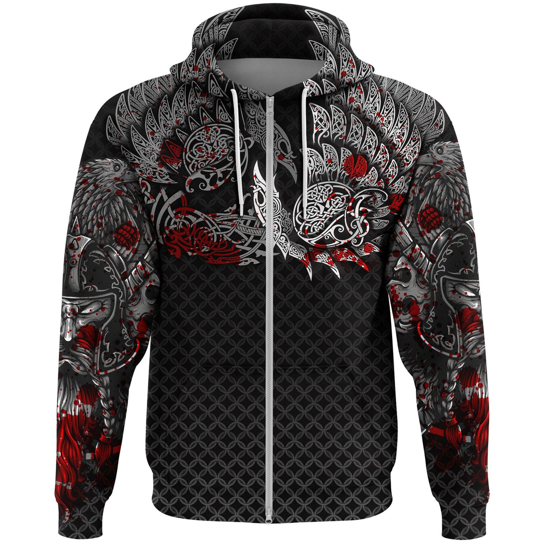 Viking Zip Hoodie Ravens Of Midgard Limited Edition RLT12