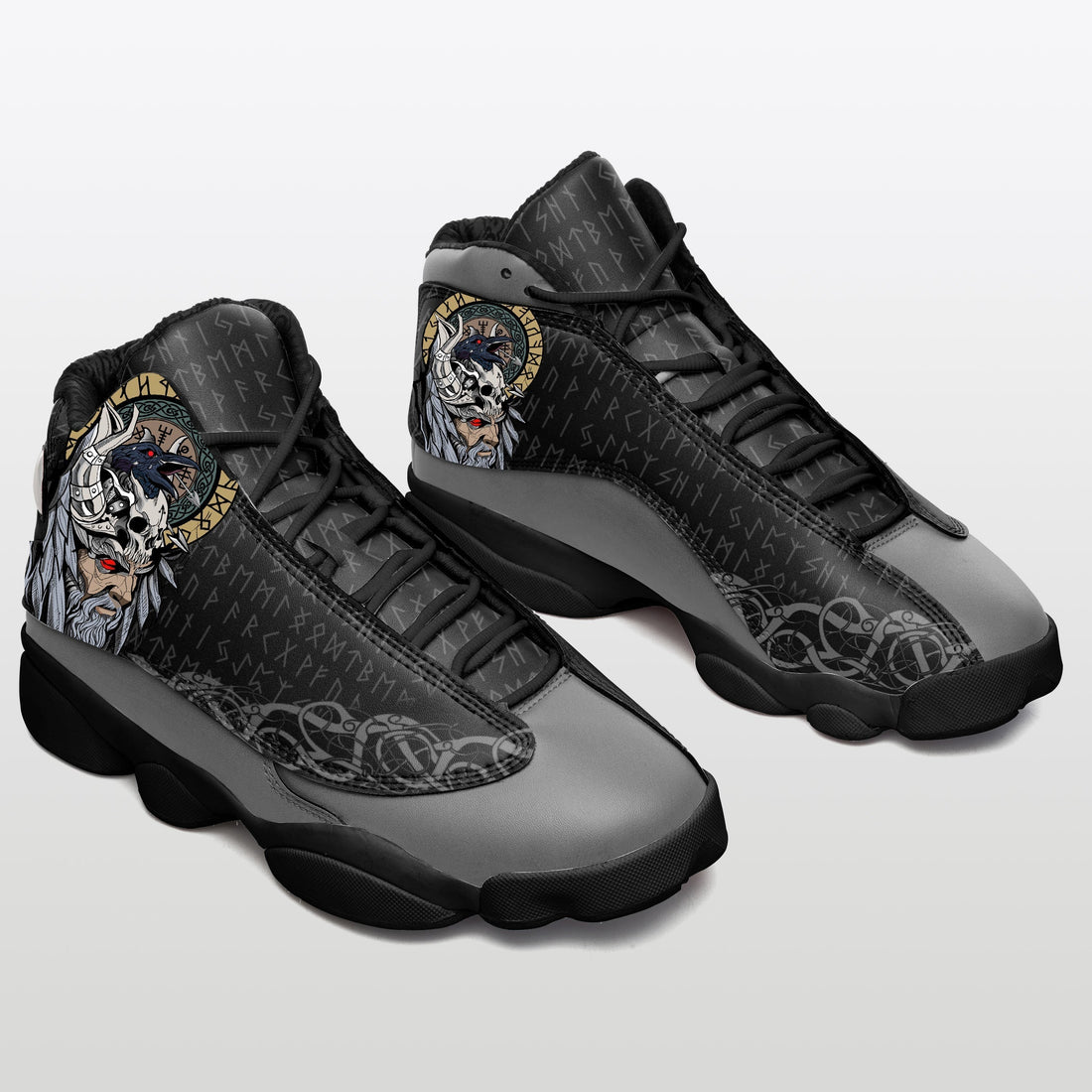 Viking Shoes - Viking Scandinavian God Odin and Raven Sneakers J.13 RLT12