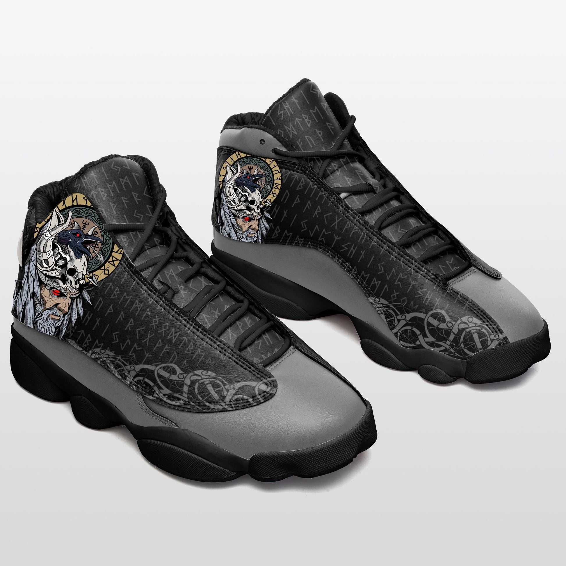 Viking Shoes - Viking Scandinavian God Odin and Raven Sneakers J.13 RLT12