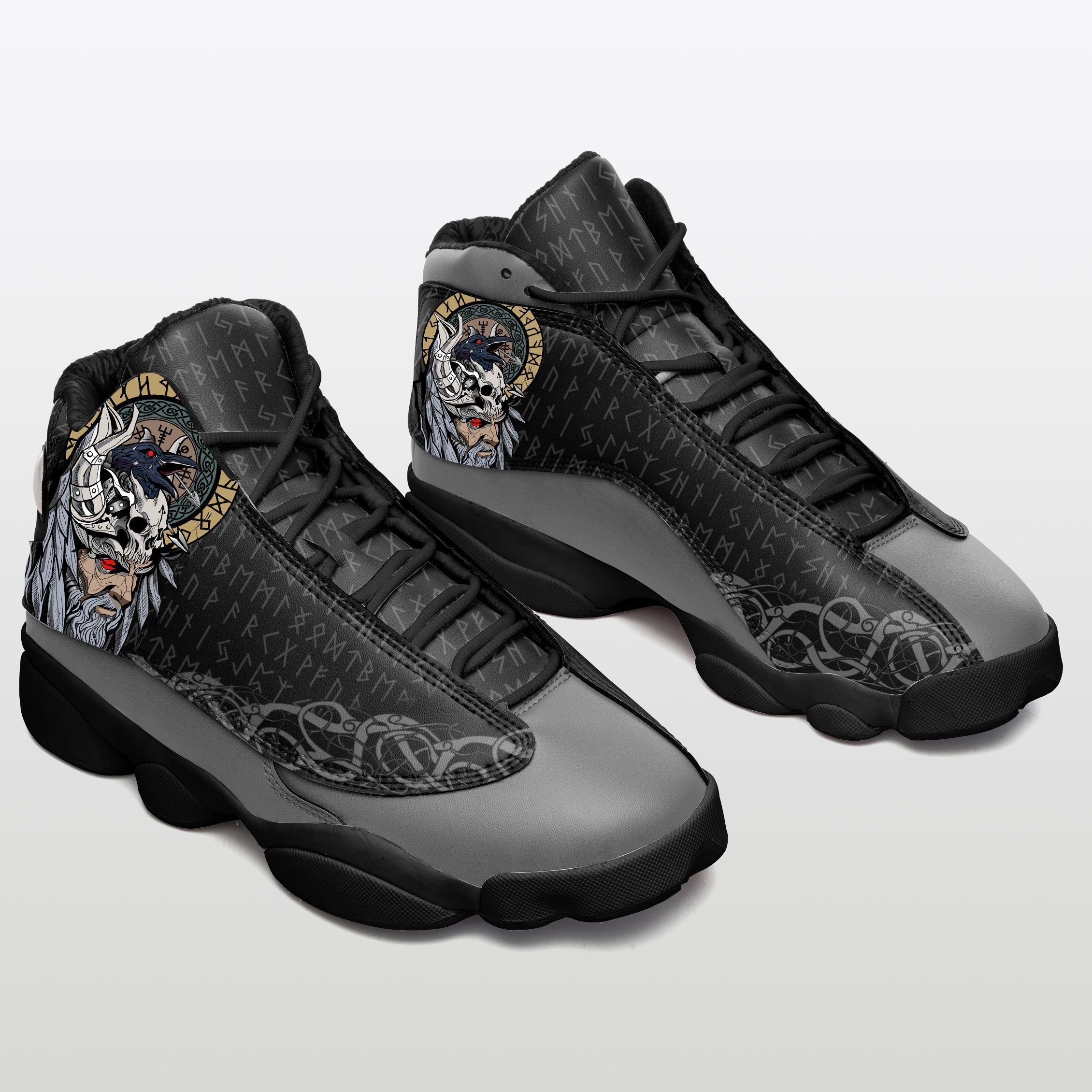 Viking Shoes - Viking Scandinavian God Odin and Raven Sneakers J.13 RLT12