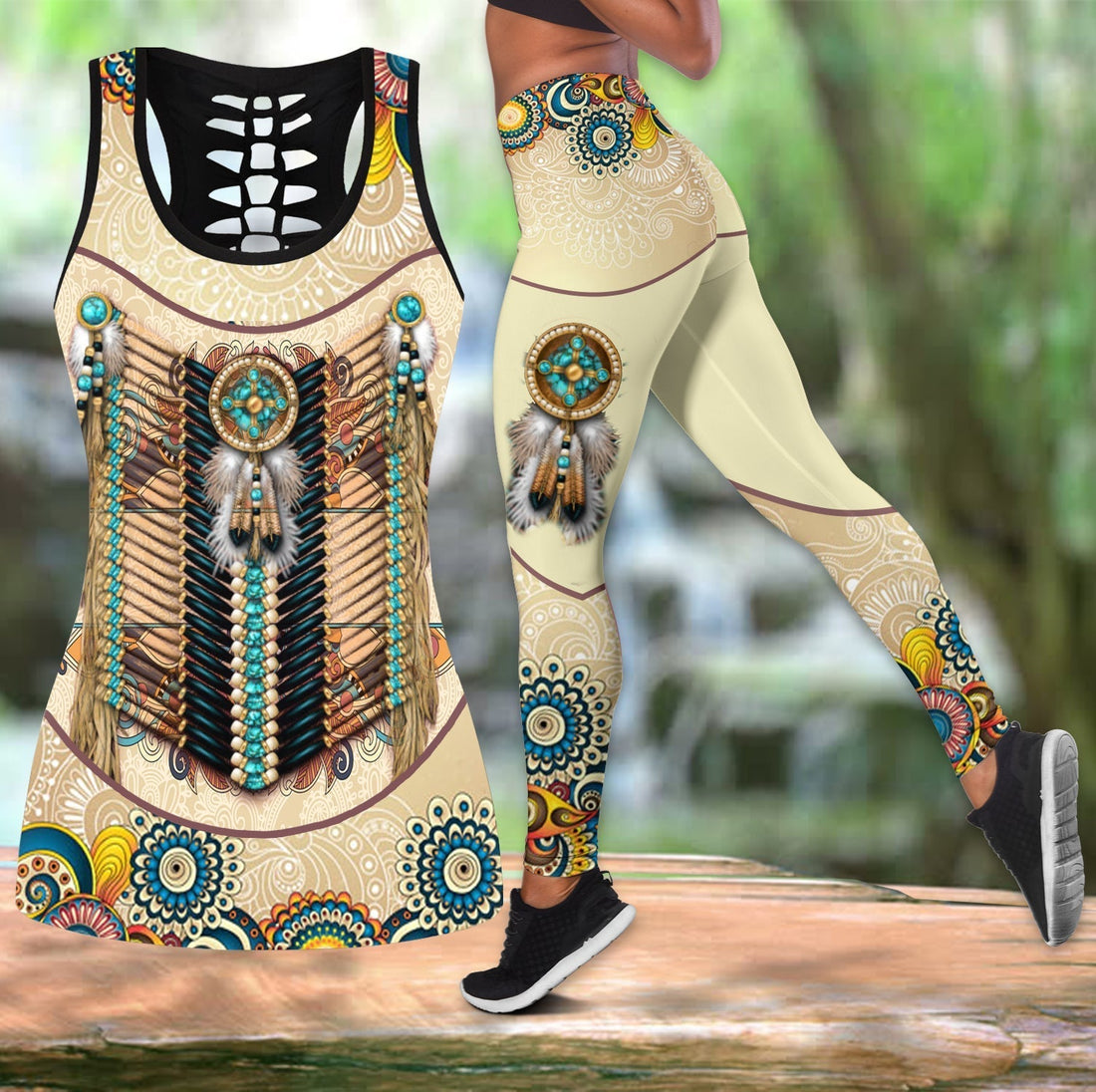 Native American TEthnic Pattern Tank Top and Leggings Sets LT10