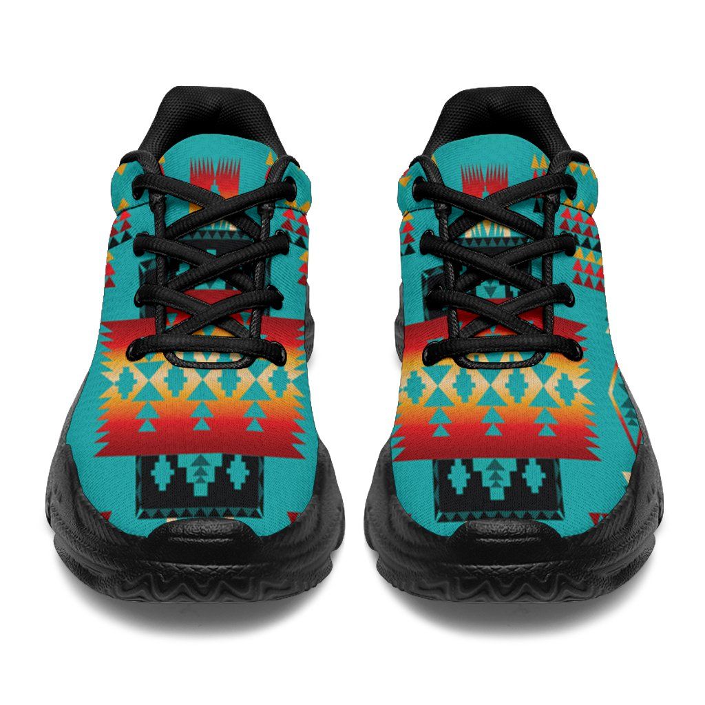 Blue Native Tribes Pattern Native American Chunky Sneakers LT10