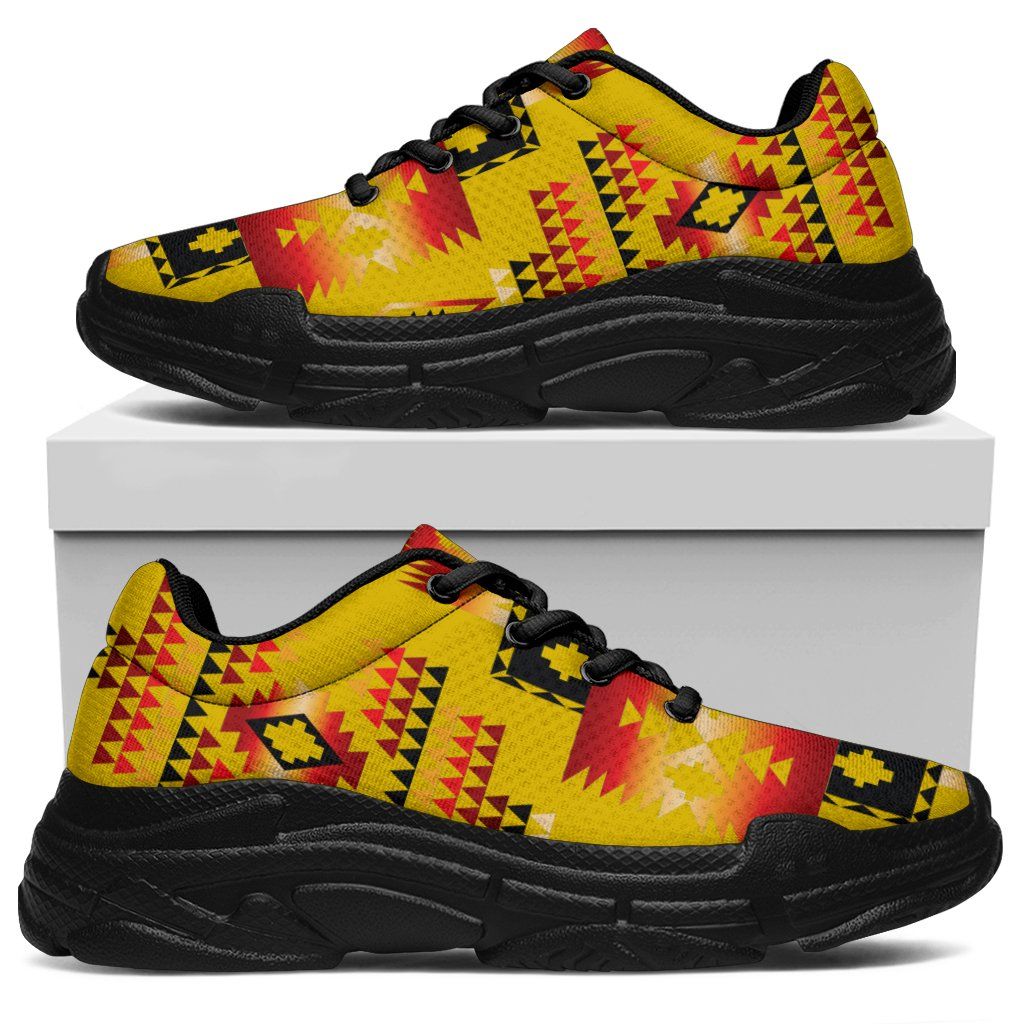 Yellow Native Tribes Native American Chunky Sneakers LT10