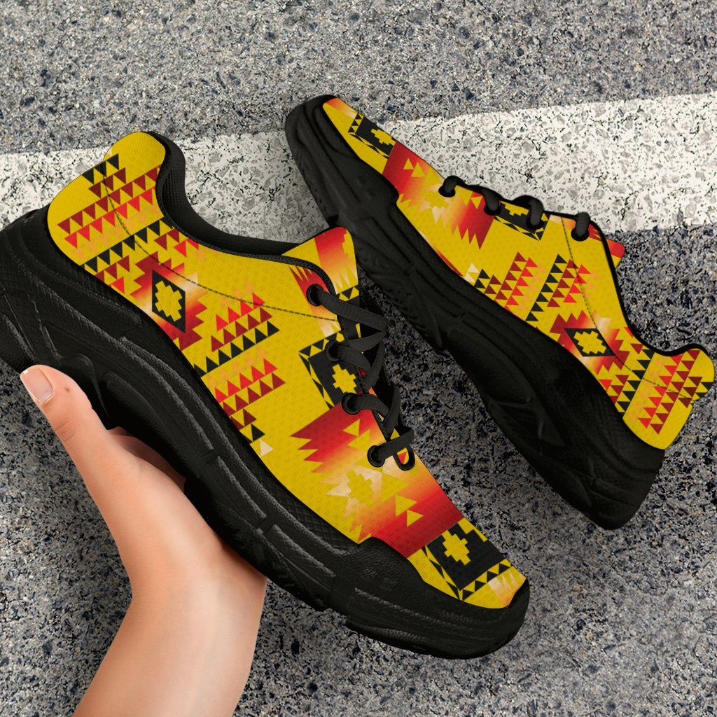 Yellow Native Tribes Native American Chunky Sneakers LT10