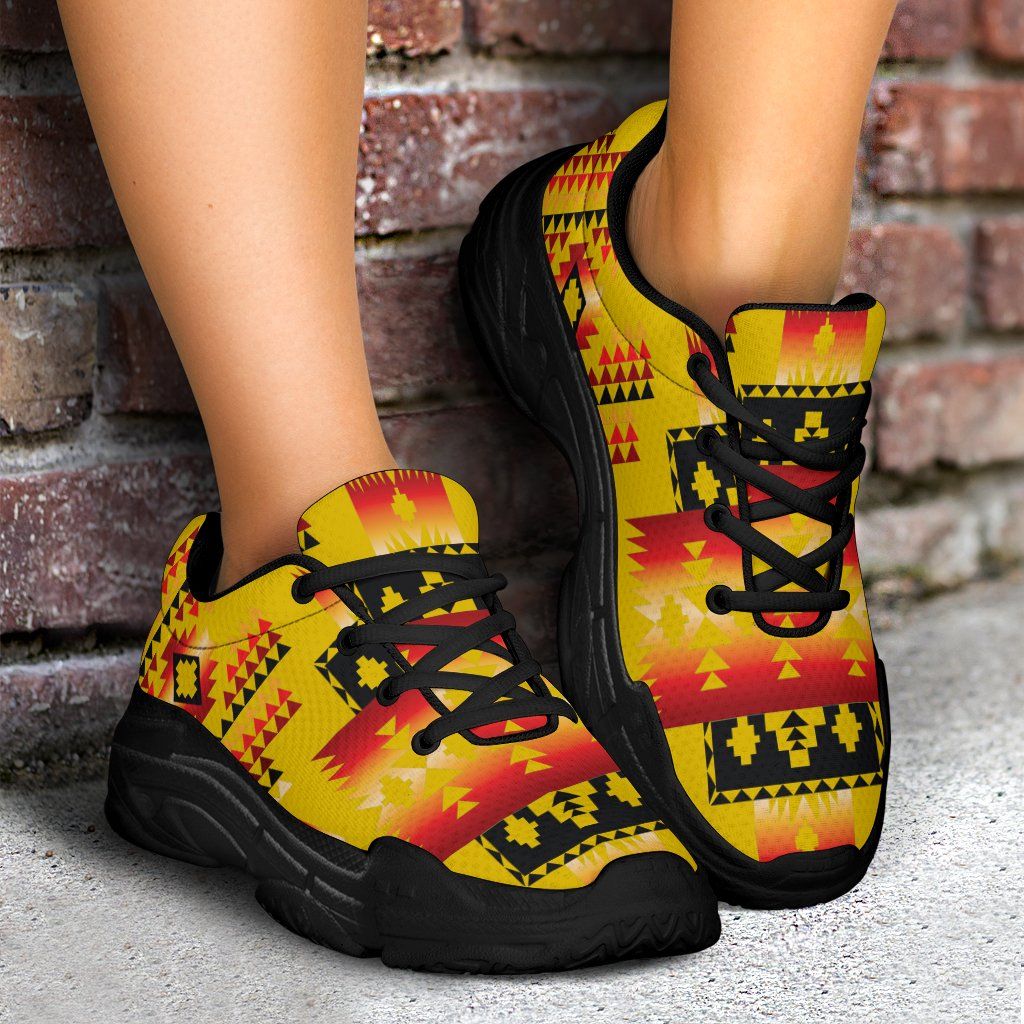 Yellow Native Tribes Native American Chunky Sneakers LT10