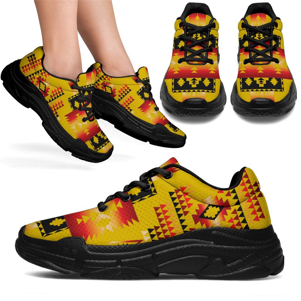 Yellow Native Tribes Native American Chunky Sneakers LT10