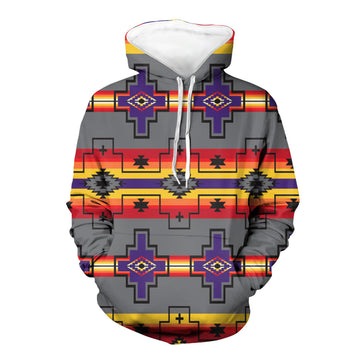 Purple Tribes Design Native American 3D Hoodie LT10
