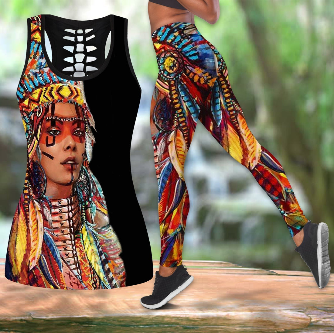 Native American Girls Hollow Tanktop Leggings Set LT10