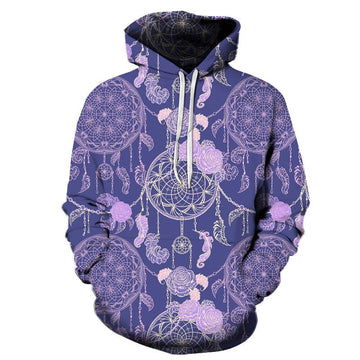 Purple Rose Dreamcatcher Native American All Over Hoodie LT10
