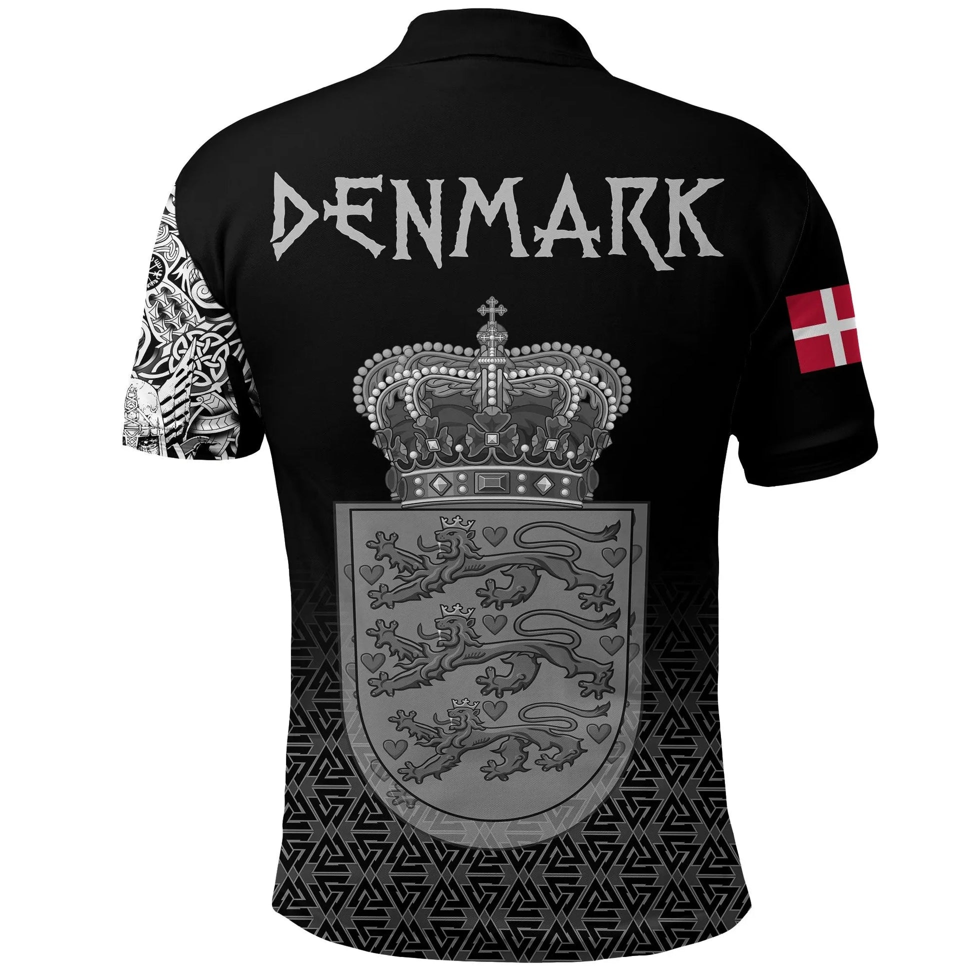 Viking Polo Shirt Denmark Coat Of Arms RLT13