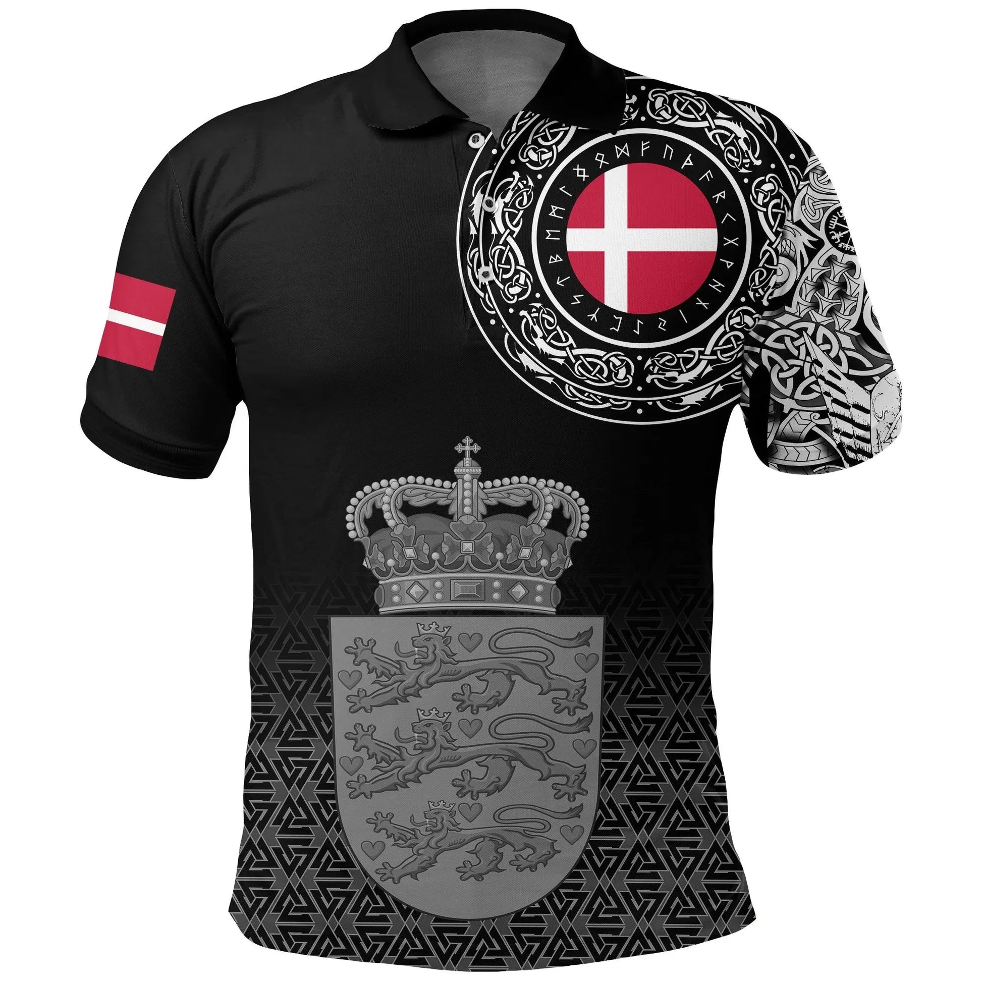 Viking Polo Shirt Denmark Coat Of Arms RLT13