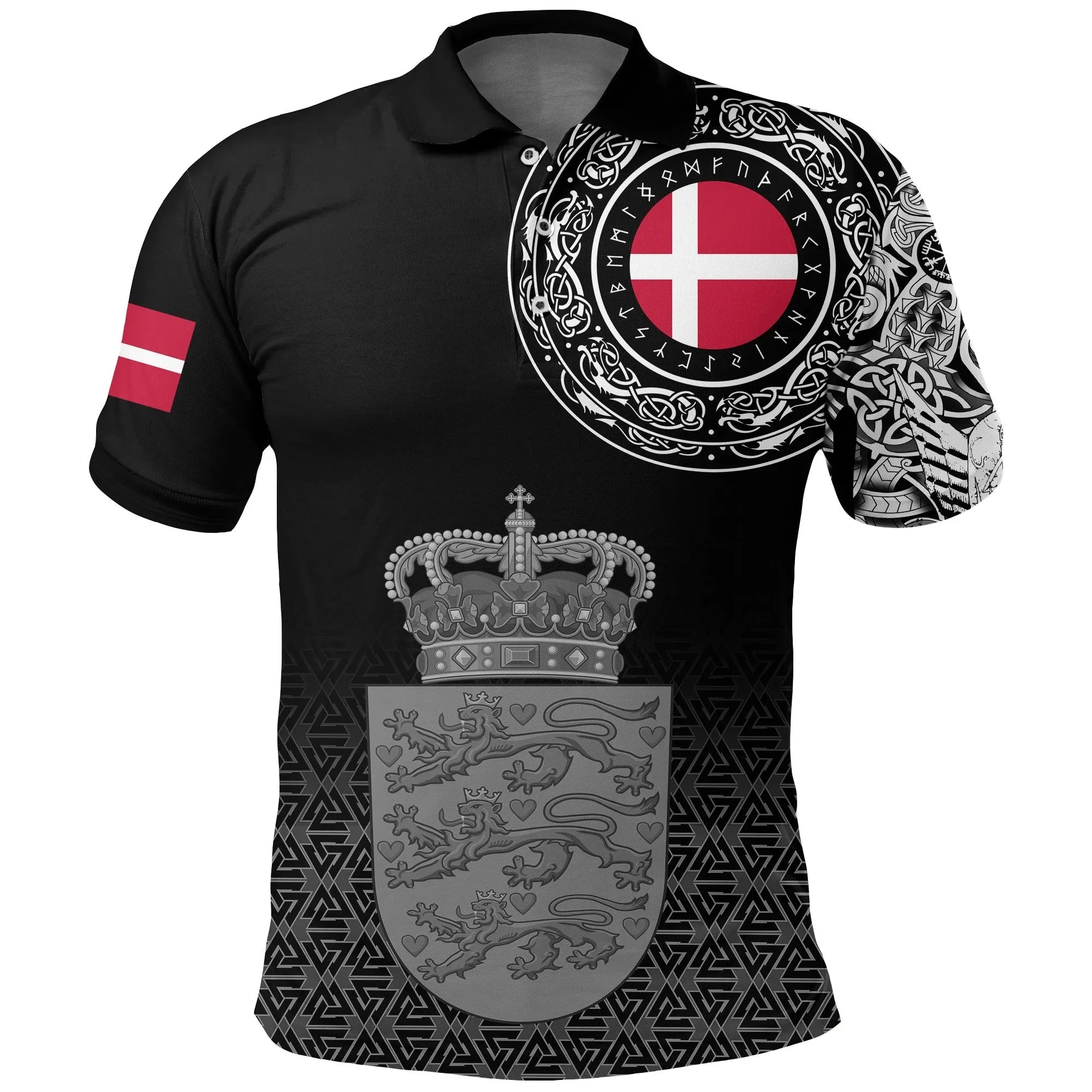 Viking Polo Shirt Denmark Coat Of Arms RLT13