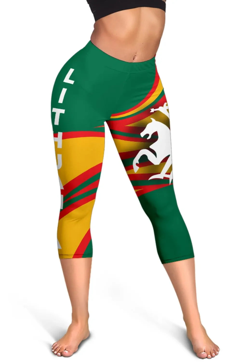Lithuania Capris Leggings Nation Flag RLT6