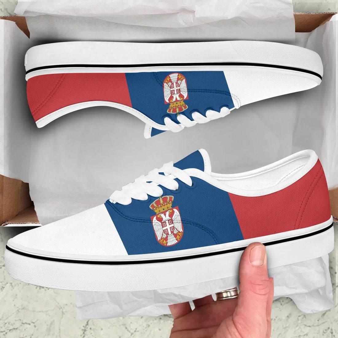 Serbia Like Vans Lace Shoes Women's/Men's RLT7