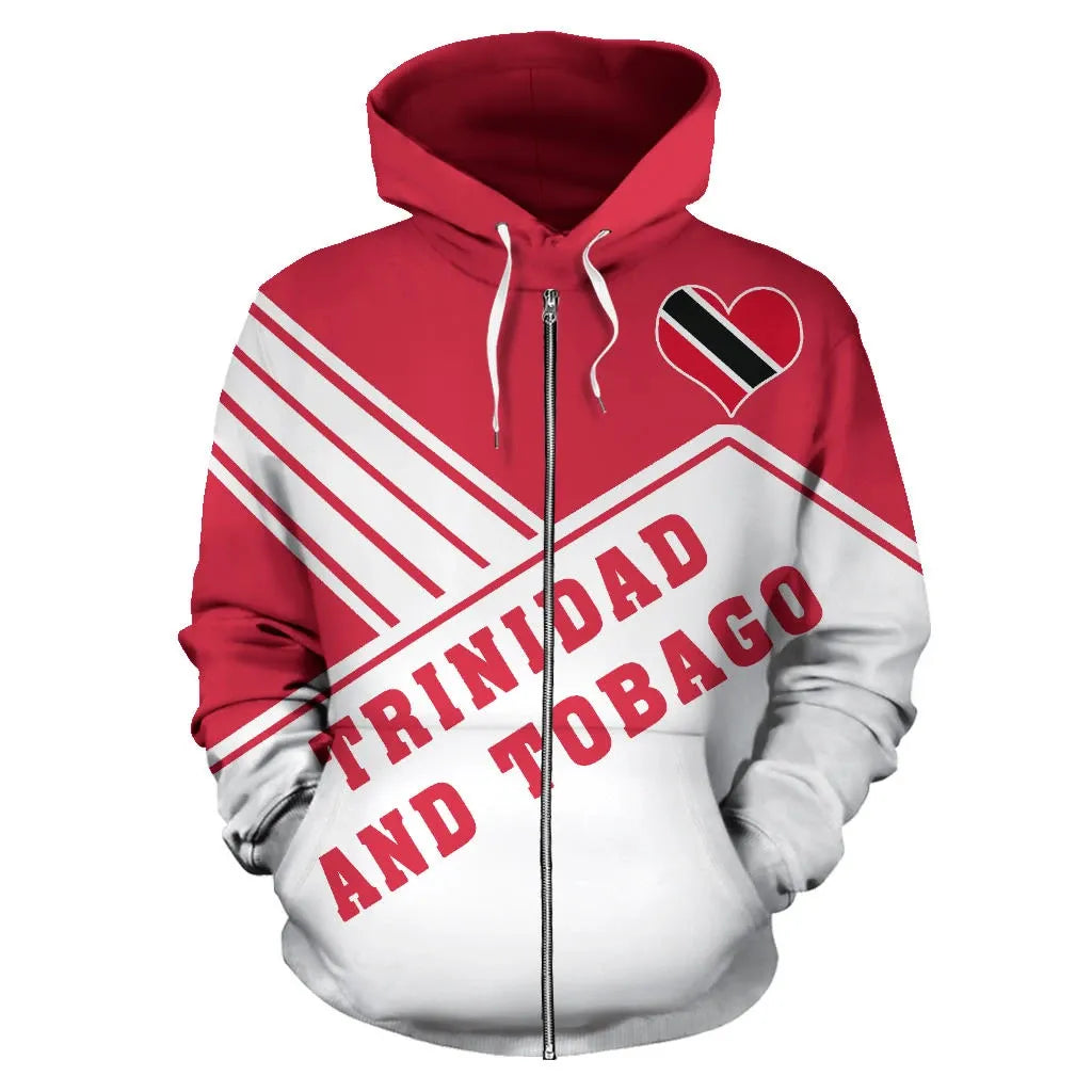 Trinidad and Tobago Zip Up Hoodie Coat Of Arms Mount Style RLT6