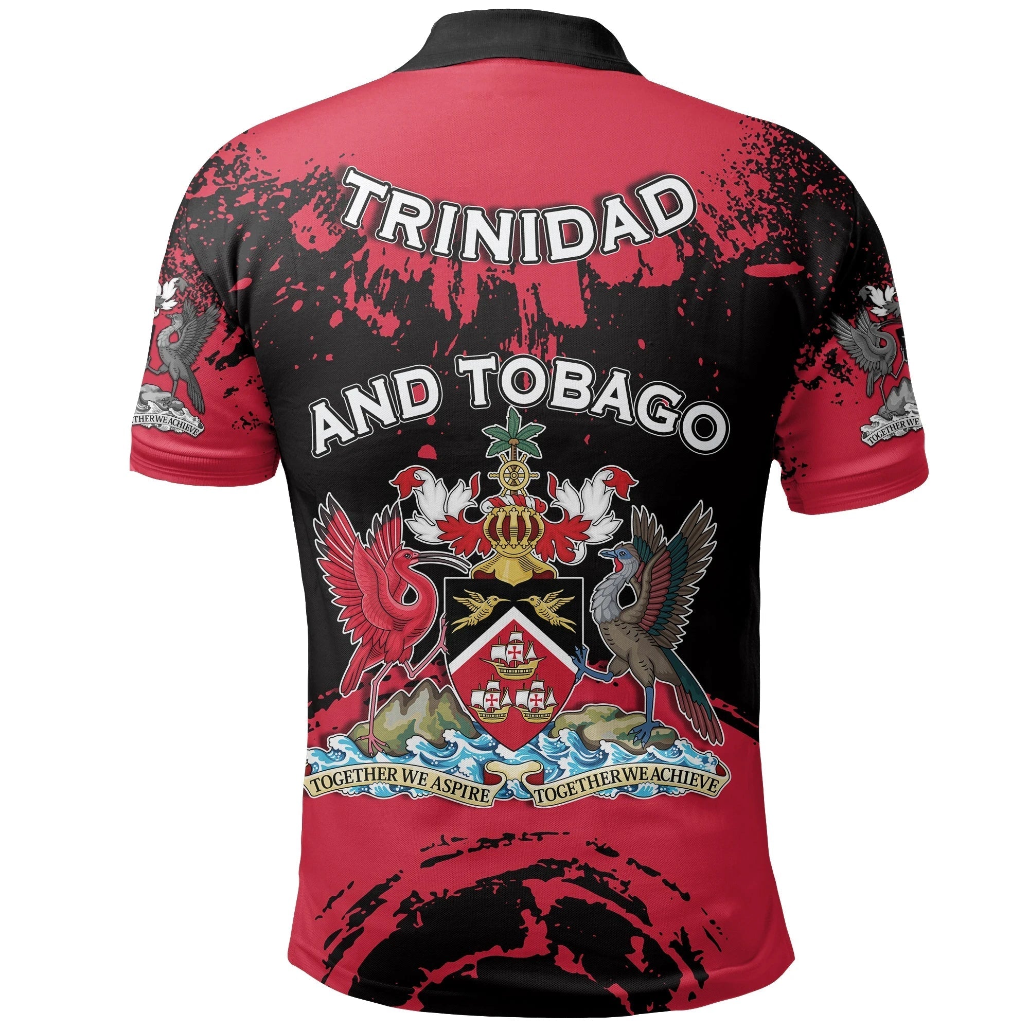Trinidad and Tobago Scarlet Ibis Polo Shirt Coat Of Arms RLT6