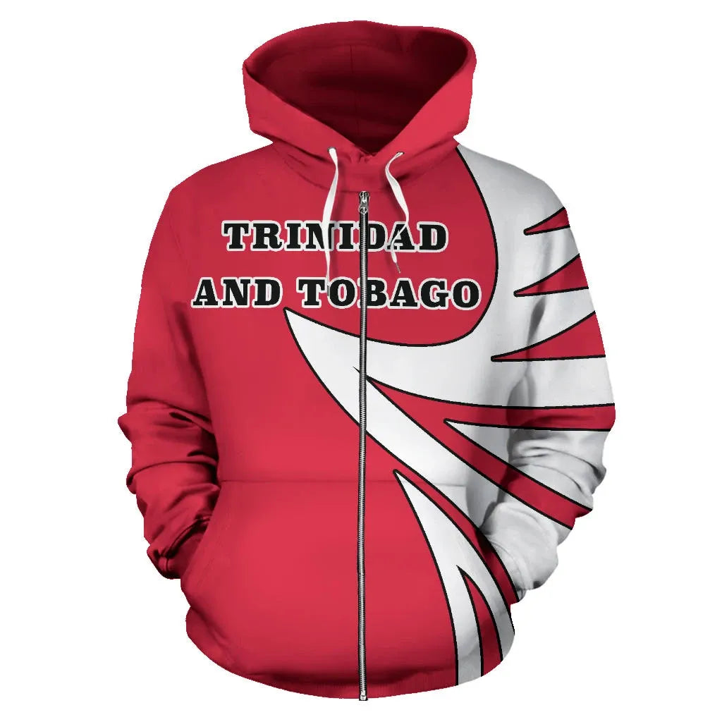 Trinidad and Tobago Zip Up Hoodie Coat Of Arms Warrior Style RLT6