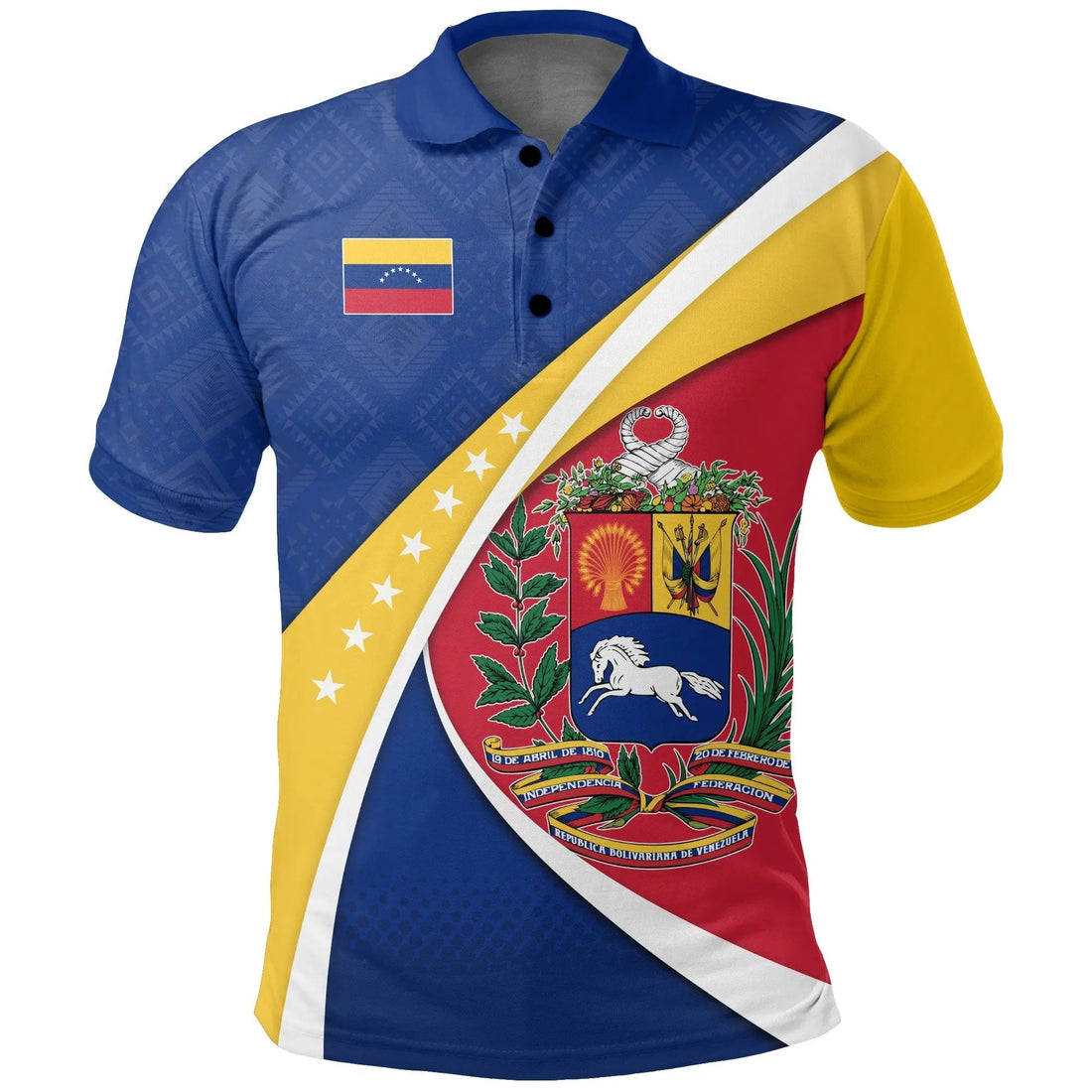 Venezuela Polo Shirt, Venezuela Coat Of Arms Pattern RLT7