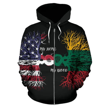 American Grown Lithuania Root DNA Zip Hoodie RLT6