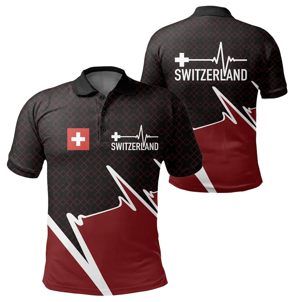 Switzerland Polo Shirt Switzerland In My Heartbeat RLT13