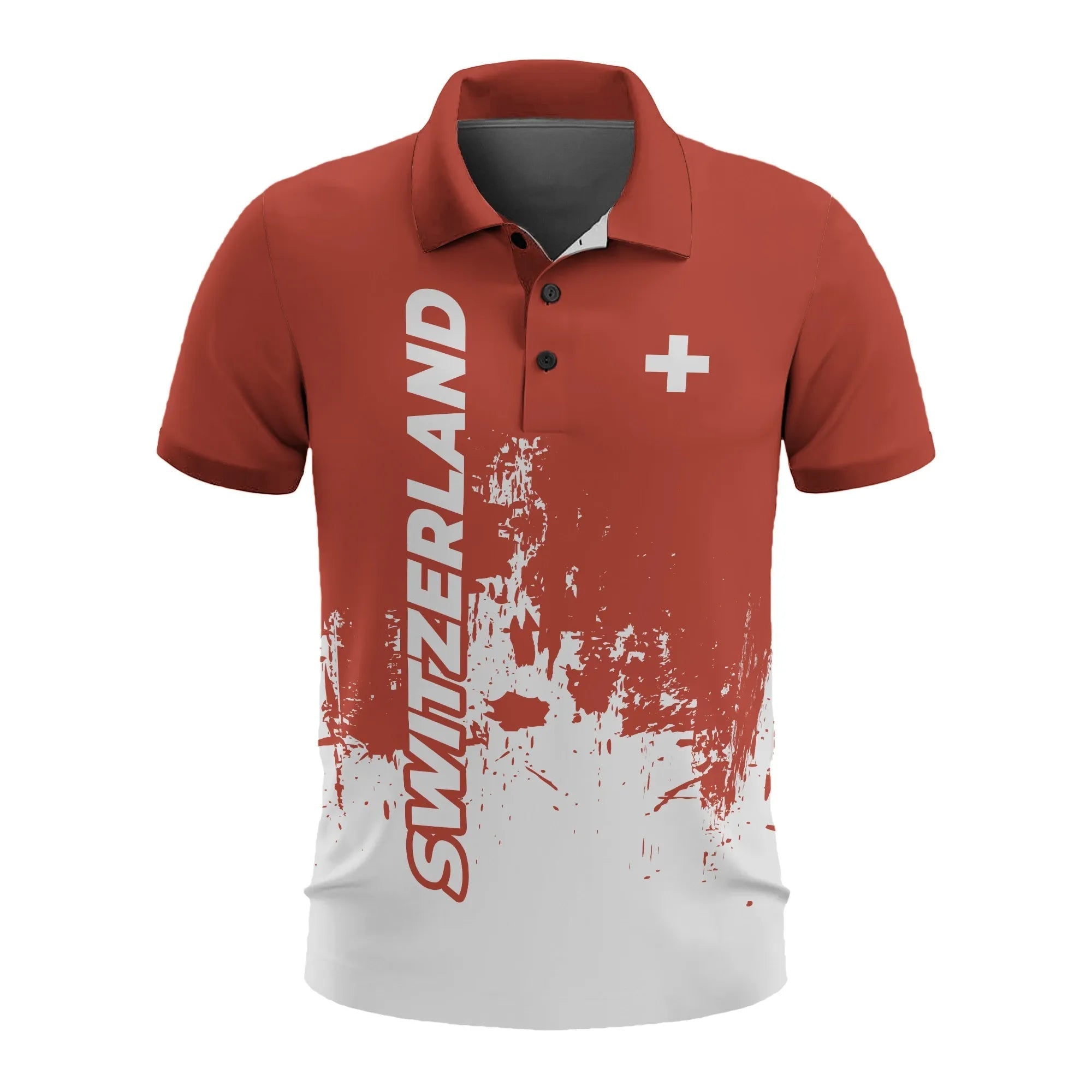 Switzerland Mens All Over Print Polo Shirt Model T55 RLT13