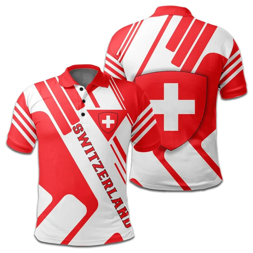 Switzerland Polo Shirt Coat Of Arms Rockie RLT13