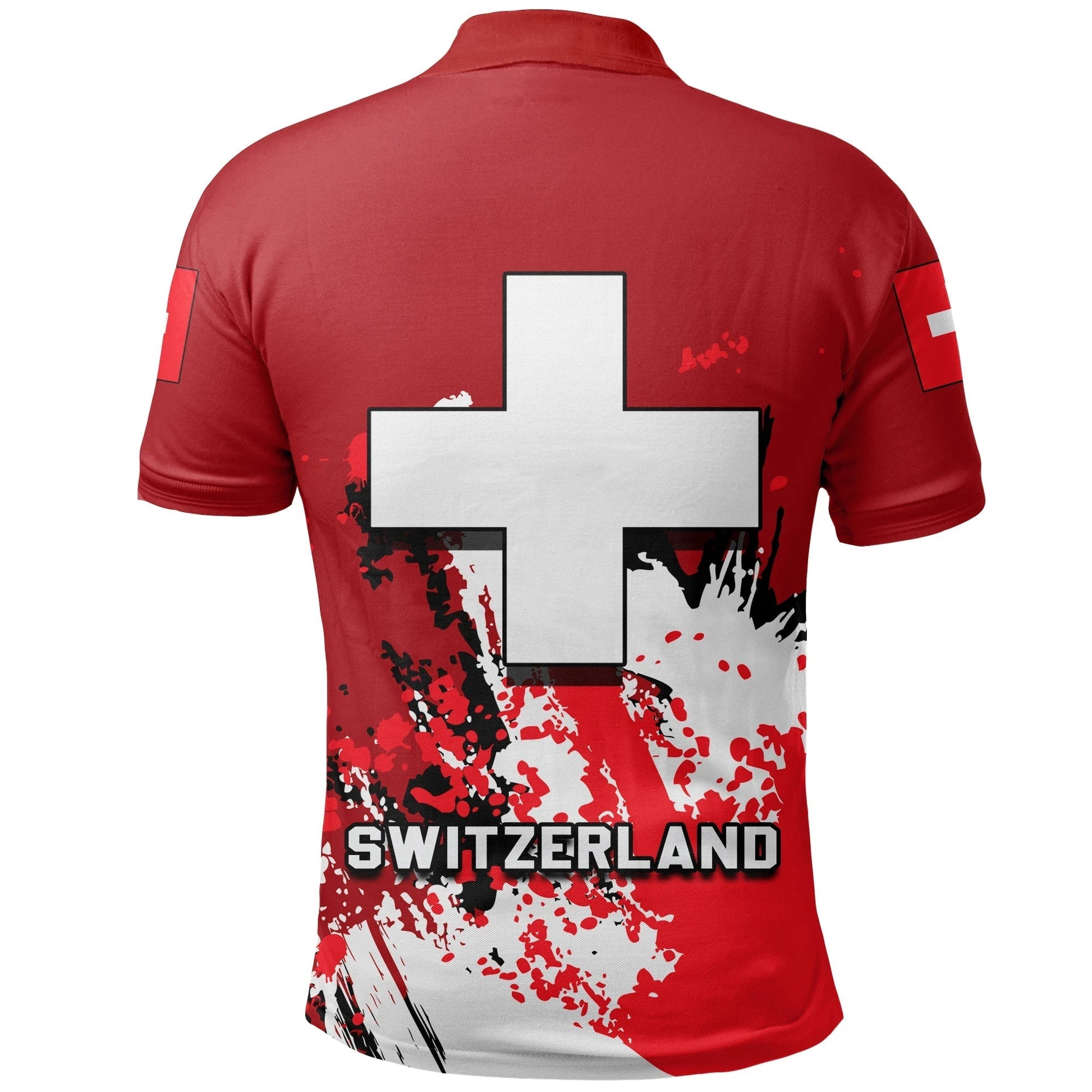 Switzerland Polo Shirt Coat Of Arms Spaint Style RLT13
