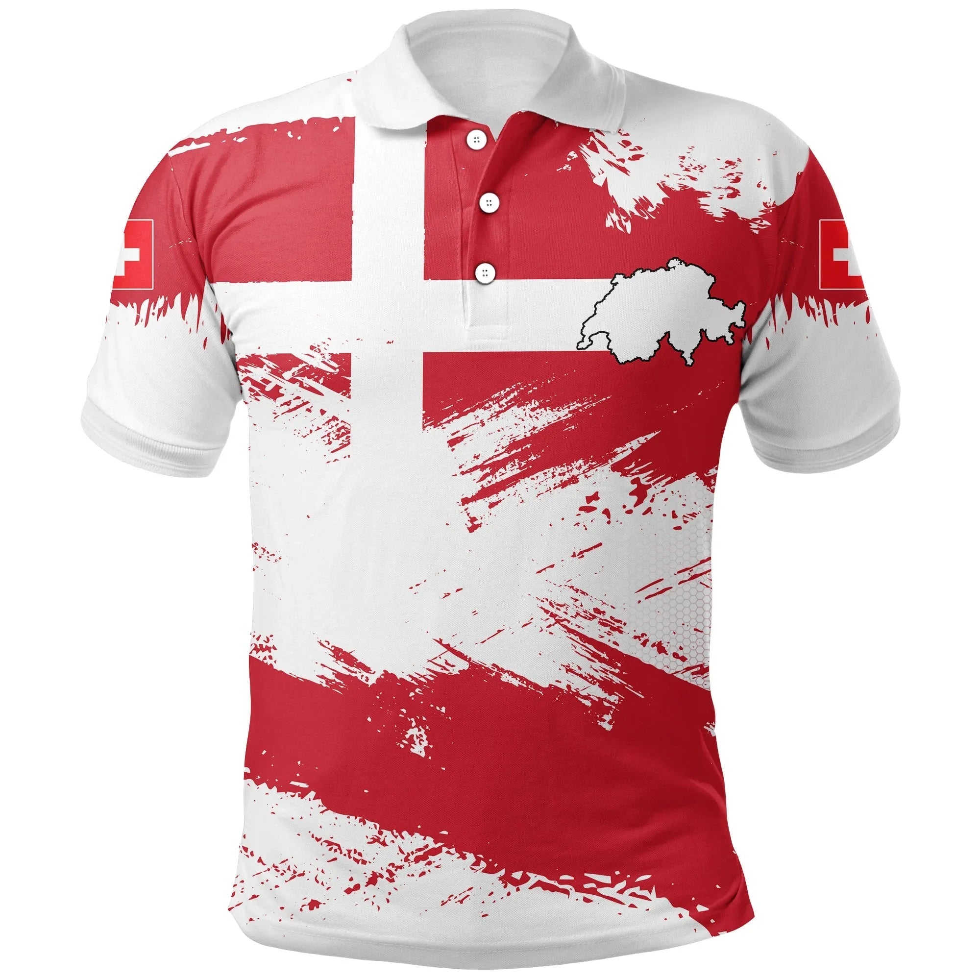 Switzerland Polo Shirt Switzerland Flag Brush RLT13