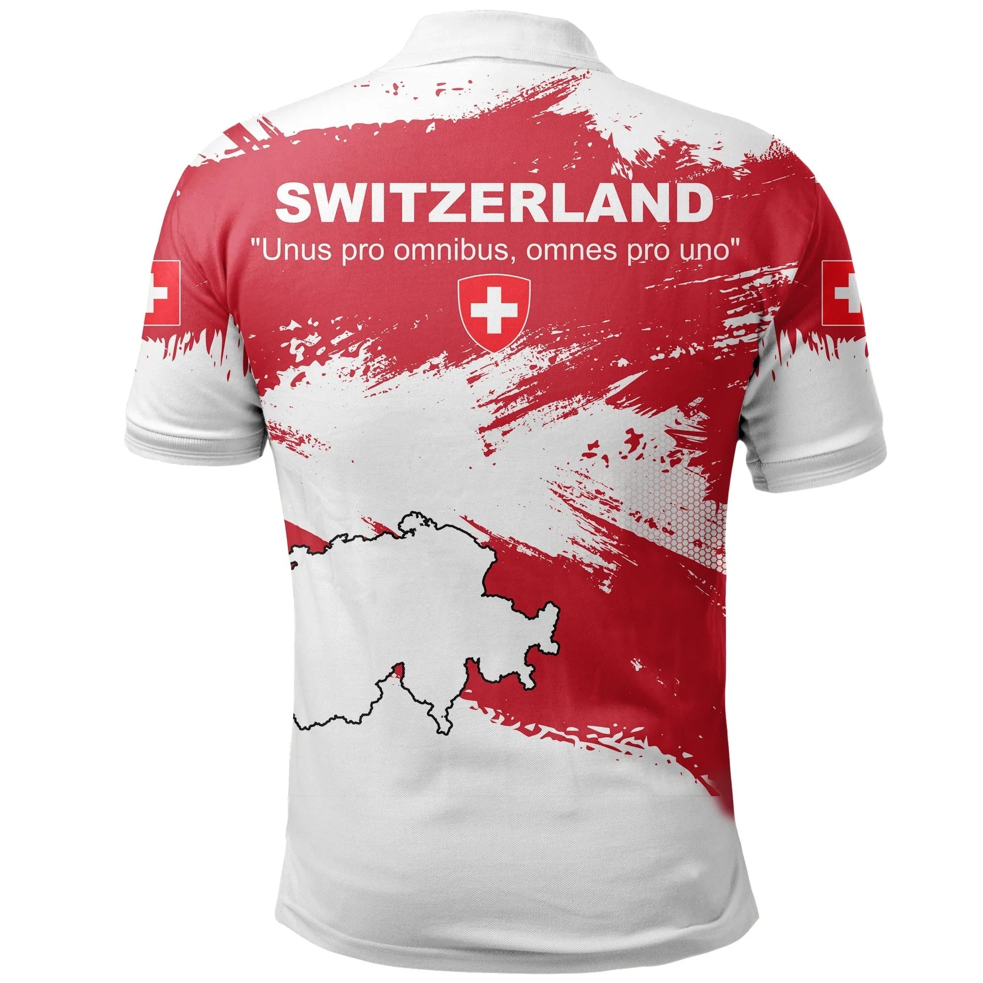Switzerland Polo Shirt Switzerland Flag Brush RLT13