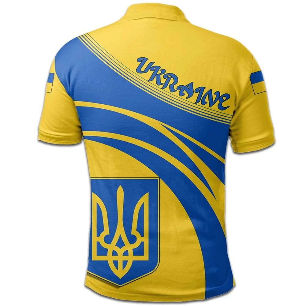 Ukraine Polo Shirt Coat Of Arms Cricket Style RLT7