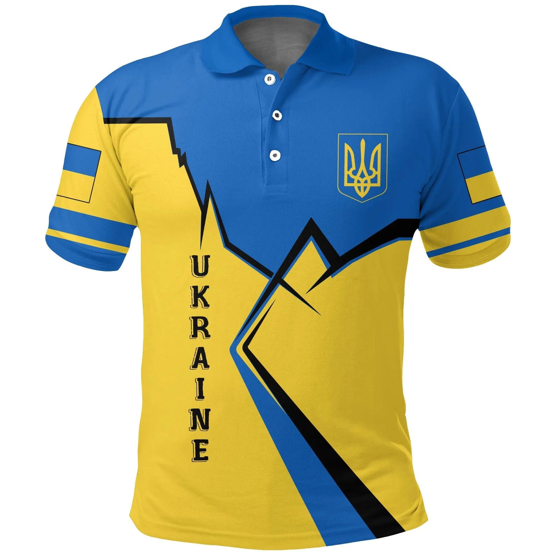 Ukraine Polo Shirt Lightning RLT7