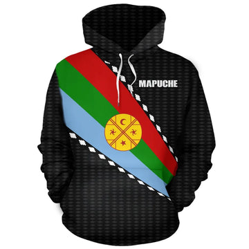 Mapuche Hoodie Pullover Flag Style