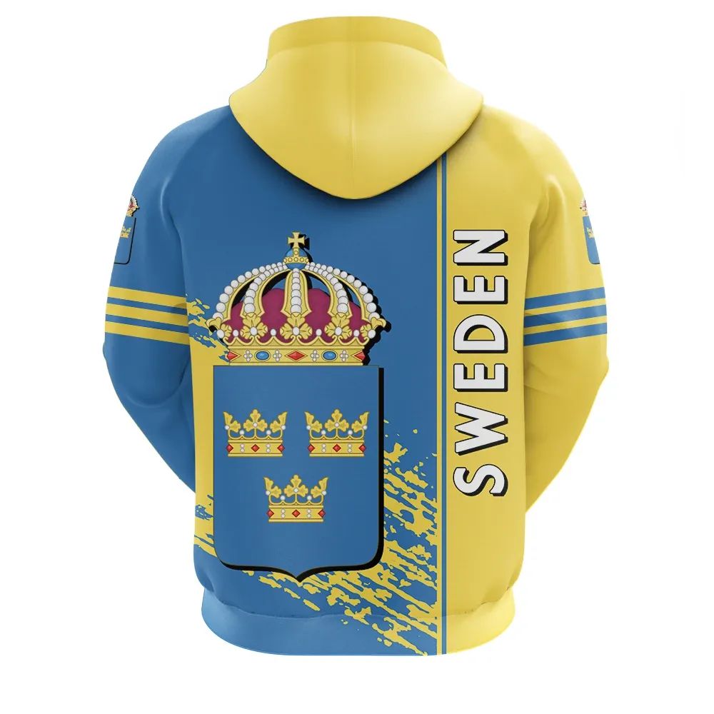 Sweden Hoodie Coat Of Arms Quarter Style RLT7