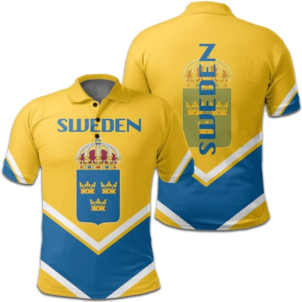 Sweden Coat Of Arms Polo Lucian Style RLT7