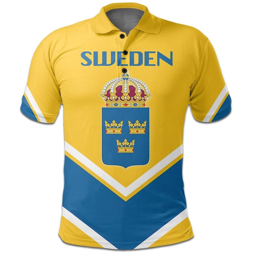 Sweden Coat Of Arms Polo Lucian Style RLT7