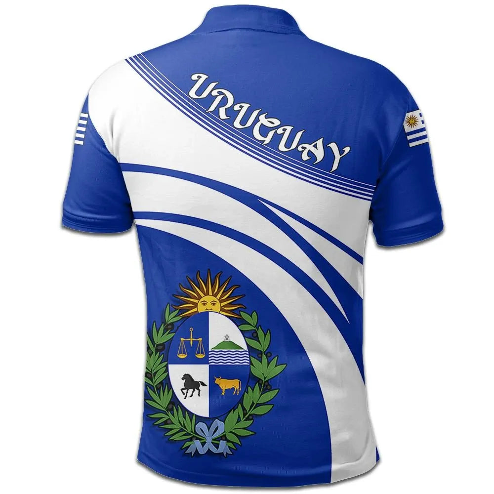 Uruguay Polo Shirt Coat Of Arms Cricket Style RLT6