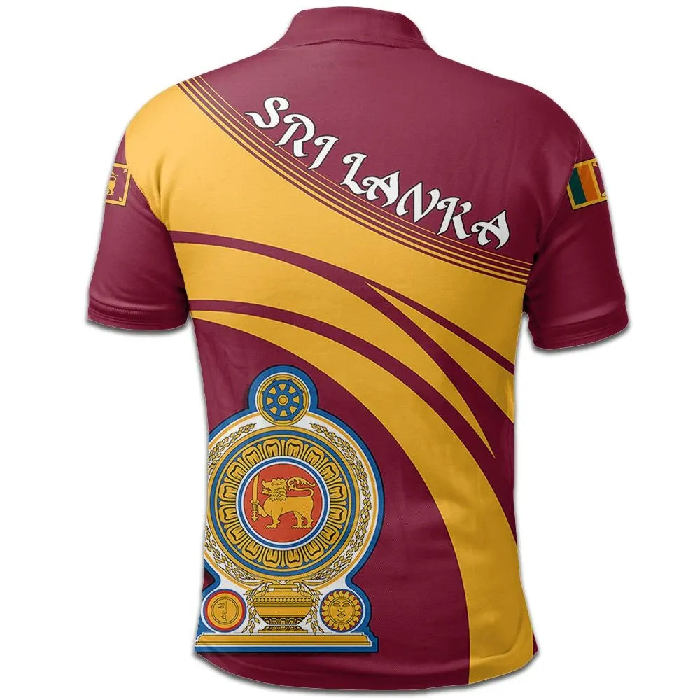 Sri Lanka Polo Shirt Coat Of Arms Cricket Style RLT7
