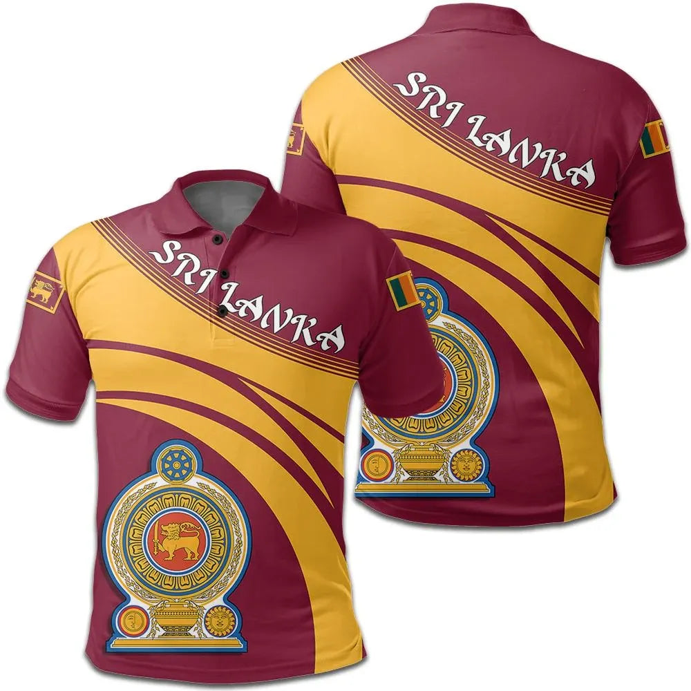 Sri Lanka Polo Shirt Coat Of Arms Cricket Style RLT7