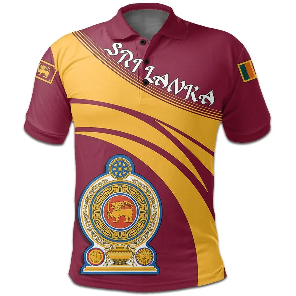 Sri Lanka Polo Shirt Coat Of Arms Cricket Style RLT7