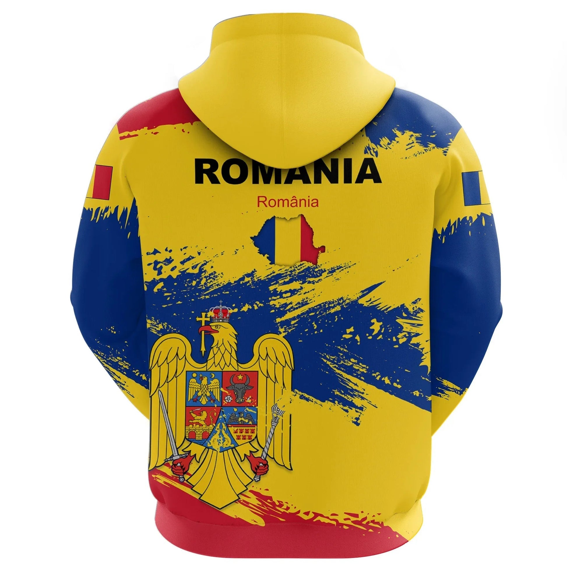 Romania Hoodie Romania Flag Brush RLT13