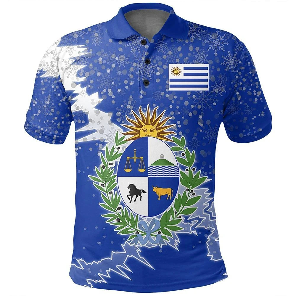 Uruguay Polo Shirt Christmas Coat Of Arms X Style8 RLT6