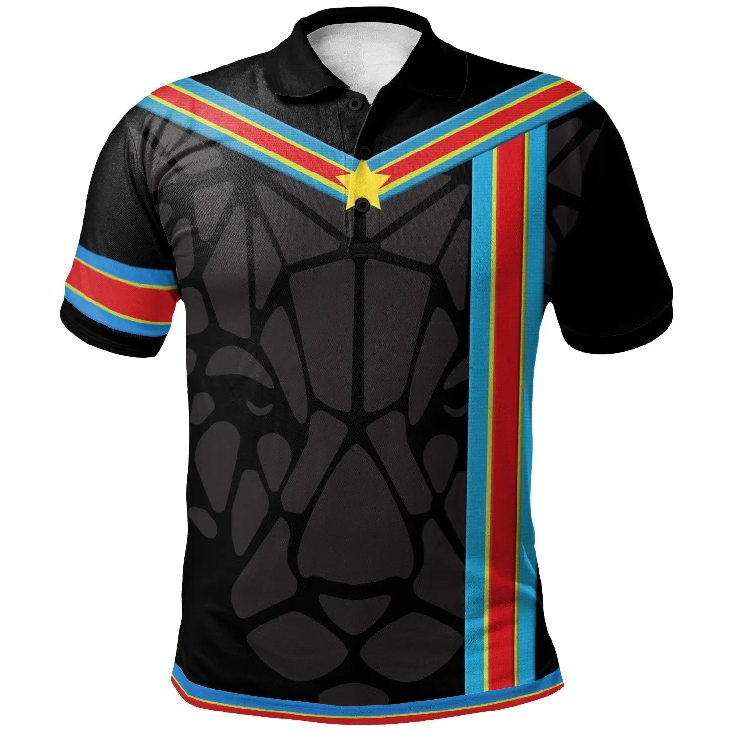 Africa Polo Shirt Democratic Republic of the Congo Flag Color RLT13