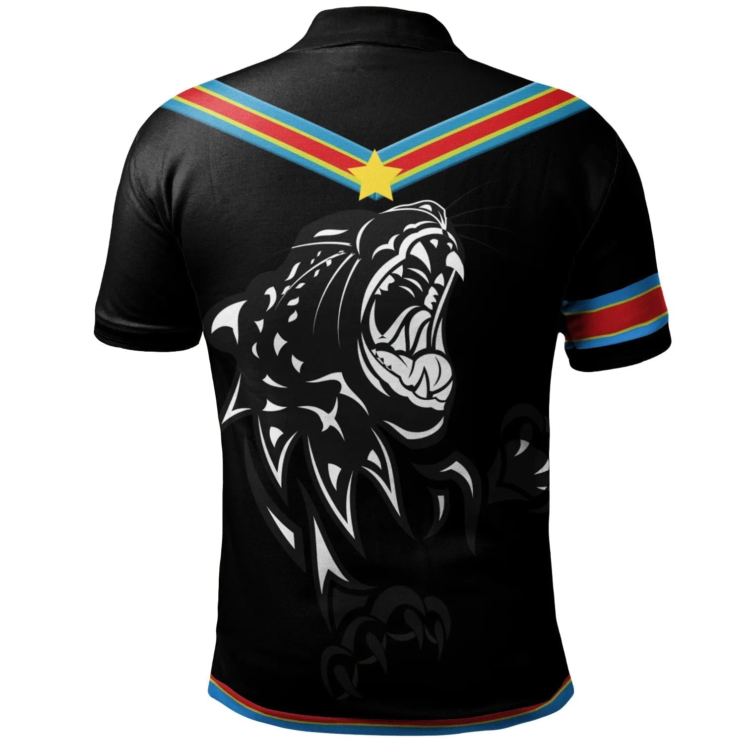 Africa Polo Shirt Democratic Republic of the Congo Flag Color RLT13