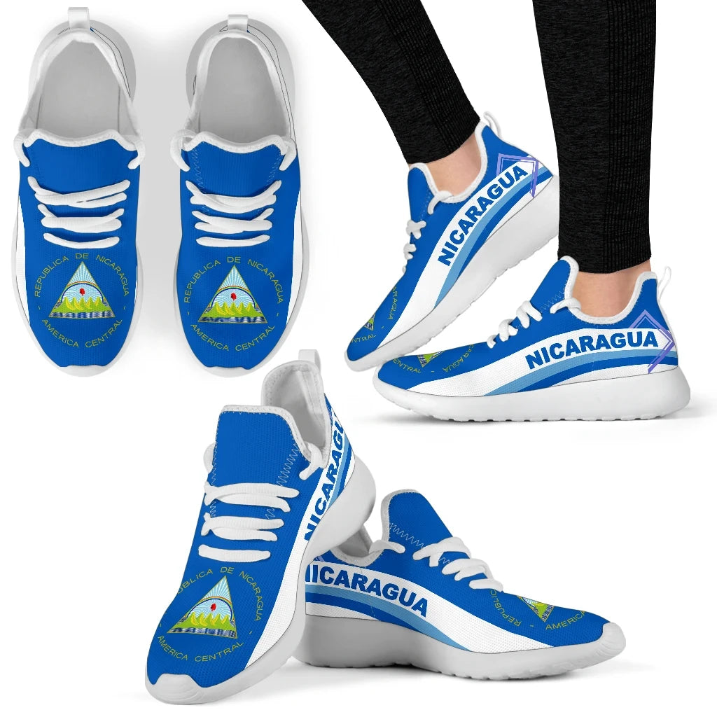 Nicaragua Coat Of Arms Mesh Knit Sneakers RLT8