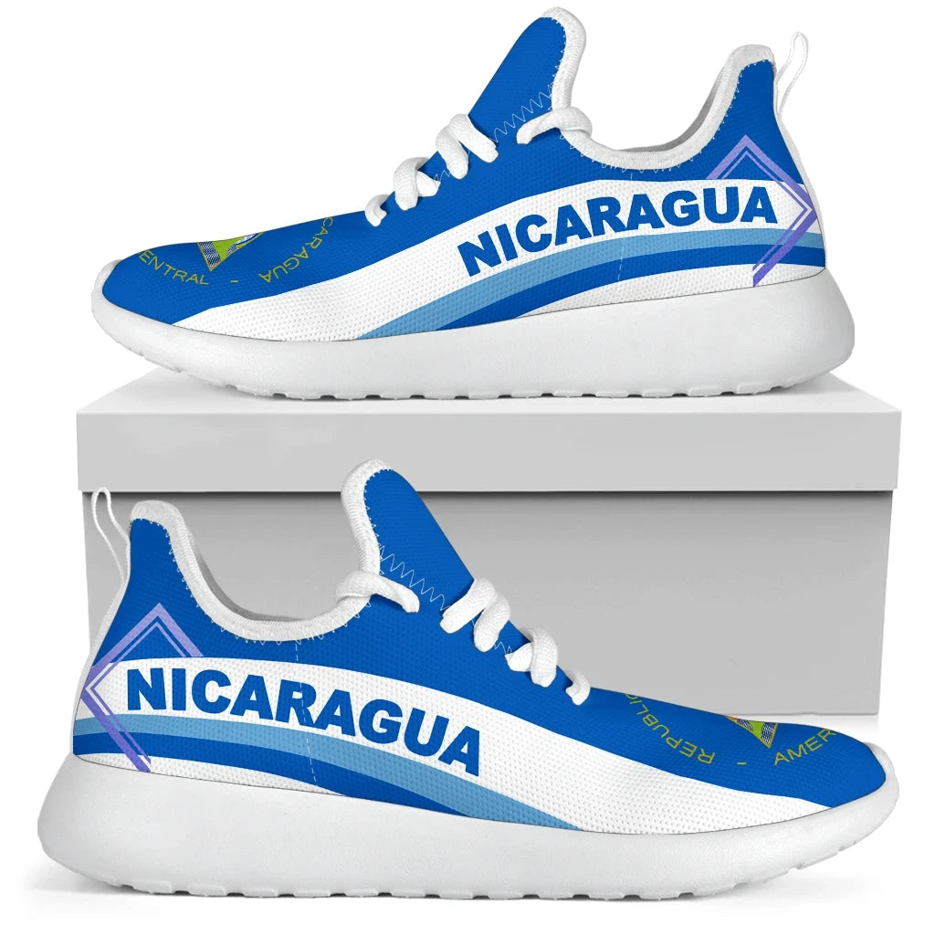 Nicaragua Coat Of Arms Mesh Knit Sneakers RLT8