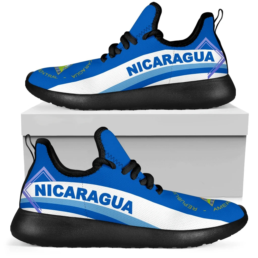 Nicaragua Coat Of Arms Mesh Knit Sneakers RLT8