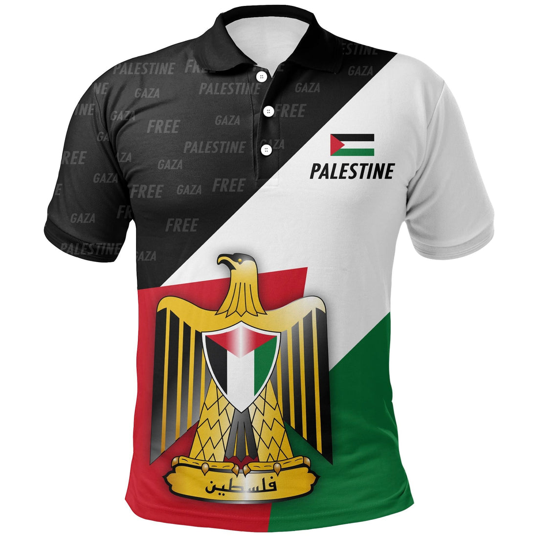 Palestine Polo Shirt  Special Edition Flag Coat of Arms RLT13