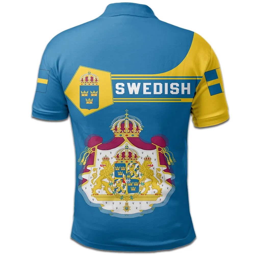 Sweden Polo Shirt Coat Of Arms Simple Style RLT7